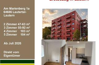 Wohnung mieten in Am Marienberg 1a, 64686 Lautertal, Provisionsfrei: 2-Zimmerwohnung, Erstbezug, energieeffizient, barrierefrei (Wohnung 1.0)