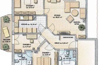 Wohnung mieten in 82223 Eichenau, Eichenau, exkl. 4-Zi.-Studio m. 2 Bäder + Balkon + EBK + Parkett