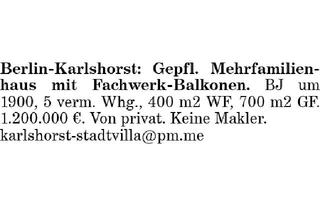 Mehrfamilienhaus kaufen in 10318 Berlin, Berlin: Gepfl. Mehrfamilienhaus