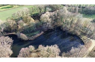 Grundstück zu kaufen in 46514 Schermbeck, Private Wald- und Erholungsfläche mit einem idyllischen See sowie einer Insel mit kleiner Holzhütte!