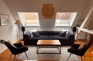 Immobilie mieten in 12045 Neukölln, Zwischenmiete: Sehr schöne, möblierte 115-qm DG-Wohnung im Weserkiez / Sublet: Stylish fully furnish