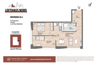 Wohnung mieten in Ludwig-Franzius-Platz, 28217 Handelshäfen, Helle 3-Zimmer Wohnung im 10. OG mit Aufzug in Bremen-Handelshäfen