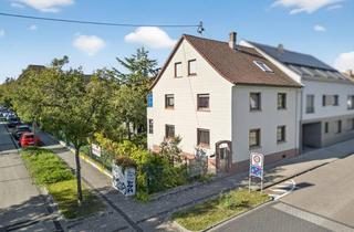 Immobilie kaufen in 76149 Karlsruhe, Großes Grundstück mit Bauplatz und 2-FH in bester Lage in Neureut - gegenüber Parkanlage