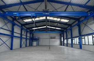 Büro zu mieten in 58708 Menden, 640 m² Fertigungshalle und 320 m² Bürofläche, Top-Zustand, Portalkran (2x 10to), Wärmepumpe, LED
