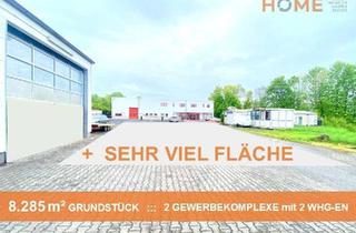 Gewerbeimmobilie kaufen in 65549 Limburg, 8.285 m² GEWERBE-GRUNDSTÜCK + kl. und gr. HALLE mit je 2 WERKS-WOHNUNGEN