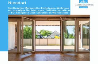 Wohnung kaufen in 22459 Niendorf, Großzügige Maisonette-Endetagen-Wohnung mit Fahrstuhl + Dachterrasse + Küchenbalkon + TG-Stellplatz!