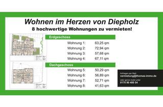 Wohnung mieten in Ledebourstraße 2-3, 49356 Diepholz, Neubau KfW-40 Erstbezug Innenstadt Diepholz - hochwertige Wohnungen mit Wärmepumpe & Einbauküche