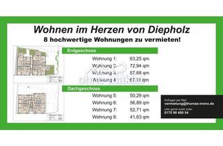 Wohnung mieten in 49356 Diepholz, Neubau KfW-40 Erstbezug Innenstadt Diepholz - hochwertige Wohnungen mit Wärmepumpe & Einbauküche
