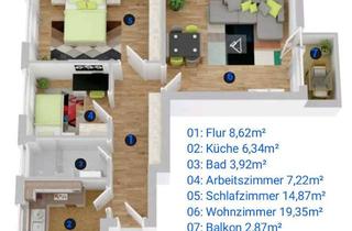 Wohnung mieten in Bruno-Walter-Straße 13a, 12247 Lankwitz, Voll möblierte 3-Zimmer Wohnung mit Balkon in Berlin-Lichterfelde Ost (Steglitz)