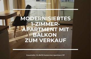 Wohnung kaufen in Kreuzhofstraße 10, 81476 München, Renoviertes 1-Zimmer-Apartment mit Balkon in München – ideal für Kapitalanleger oder Eigennutzen