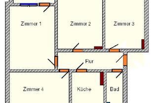 Wohnung mieten in Goethestraße 32, 06749 Bitterfeld-Wolfen, Schöne 4-Raum-Wohnung mit Balkon im Bitterfelder Dichterviertel