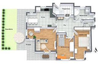 Wohnung mieten in Schlossgartenstrasse, 72070 Tübingen, Stilvolle 3-Zimmer-Erdgeschosswohnung mit Terrasse und Einbauküche in Tübingen