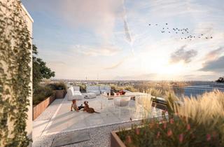 Penthouse kaufen in An Den Rheinwiesen 8-16, 55120 Neustadt, Dachterrasse mit Blick aufs Wasser: 4-Zimmer-Penthousewohnung am Rheinufer