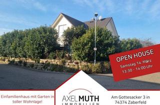 Einfamilienhaus kaufen in Am Gottesacker, 74374 Zaberfeld, Open House am Samstag, 14.03., 13.30h! Traum für die kleine Familie - Wohnen beim Zaberfelder See
