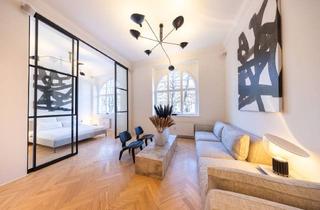 Wohnung kaufen in Burgerplatz, 80801 München, Beste Lage in Schwabing - exklusive, hochwertig kernsanierte 2-Zimmer-Altbauwohnung mit Deckenhöhen bis zu 3,8 m