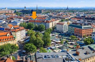 Wohnung kaufen in Viktualienmarkt, 80469 Ludwigsvorstadt-Isarvorstadt, Nur wenige Schritte zum Viktualienmarkt! Dachgeschoss-Maisonettewohnung im ruhigen Rückgebäude