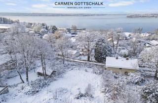 Grundstück zu kaufen in 82211 Herrsching, Ihr Logenplatz über dem Ammersee: Exklusives Baugrundstück mit Seeblick & genehmigter Villenplanung