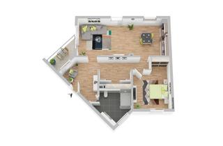 Wohnung kaufen in 67071 Oggersheim, Lichtdurchflutete modernisierte 2 Zimmer Wohnung, ruhige Südlage, Balkon, 3. OG