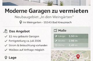 Garagen mieten in Im Weingarten 8-10, 55543 Bad Kreuznach, Hochwertige Garagen zu vermieten im Neubaugebiet "In den Weingärten"