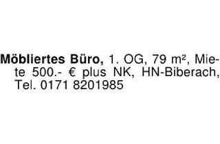 Büro zu mieten in 74078 Heilbronn, Büro, 79 m², 1. OG, möbliert - ohne NK - provisionsfrei, HN-Bibe