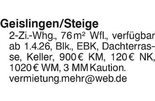 Wohnung mieten in 73312 Geislingen, Geislingen Steige