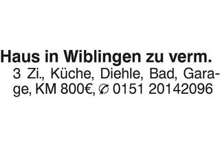 Haus mieten in 89079 Ulm, 3 Zi Wiblingen