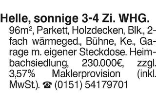 Wohnung kaufen in 74523 Schwäbisch Hall, Helle sonnige 3-4 Zi. WHG