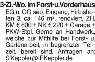 Wohnung mieten in 89284 Pfaffenhofen, 3-Zi.-Wo. im Forst- u.Vorderhaus