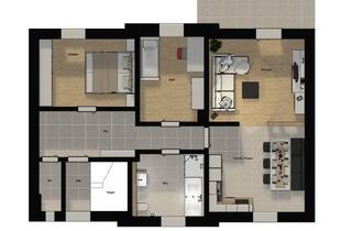 Wohnung mieten in Bahnhofsallee 17, 68642 Bürstadt, Einzigartig | 3Z-Wohnung mit Sandstein & Gebälk im historischen Bahnhof