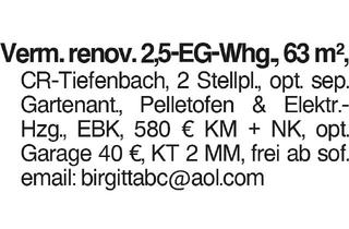 Wohnung mieten in 74564 Crailsheim, Verm. renov. 2,5-EG-Whg.,