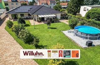 Einfamilienhaus kaufen in 04509 Löbnitz, Löbnitz - Einzigartiges Einfamilienhaus, ebenerdig | großzügiges Grundstück | Pool | Erdwärme