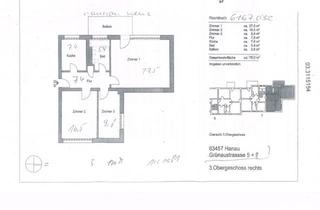 Wohnung kaufen in Grünaustraße, 63457 Hanau, 3 Zimmer Wohnung mit Balkon im 3. OG in Hanau Waldsiedlung