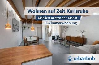 Immobilie mieten in Marktstrasse, 76185 Mühlburg, 2-Zimmerwohnung mit Internet, TV, Dusche/Wc, Küche, Waschmaschine und Balkon