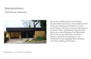 Haus mieten in 96472 Rödental, Schönes Einfamilienhaus mit drei Zimmern und großem Garten in Rödental