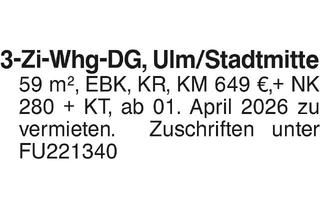 Wohnung mieten in 89073 Ulm, 3-Zi-Whg.