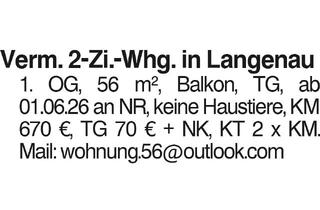 Wohnung mieten in 89129 Langenau, Verm. 2-Zi.-Whg.