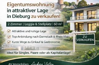 Wohnung kaufen in 64807 Dieburg, Stilvolle 2-ZKB-Wohnung in gepflegtem Mehrfamilienhaus im Herzen von Dieburg