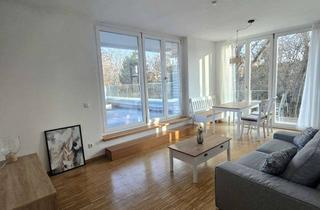 Immobilie mieten in Am Westpark, 81373 Sendling-Westpark, Helle möblierte 2-Zi-Wohnung (65 m²) mit Dachterrasse am Westpark – TG, ab sofort