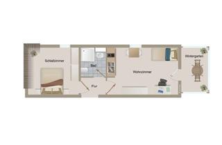Wohnung kaufen in 85356 Freising, Über den Dächern von Freising 1,5 -Zimmer-Wohnung mit großem Wintergarten