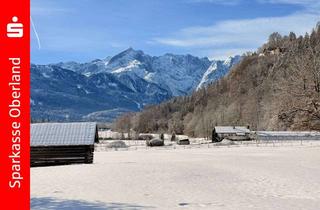 Grundstück zu kaufen in 82467 Garmisch-Partenkirchen, Baugrundstück mit atemberaubenden Bergblick in Burgrain