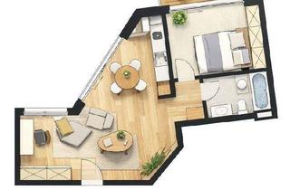 Wohnung kaufen in 14467 Potsdam, Potsdam - Exklusive 2-Zimmer-Neubau-Eigentumswohnung mit großem Balkon