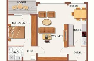 Wohnung mieten in Frölingstraße 5c, 61352 Bad Homburg, Zentral gelegene, helle 2 ½ Zimmer - Teilmöbiliert Eigentumswohnung mit Loggia & tollem Ausblick