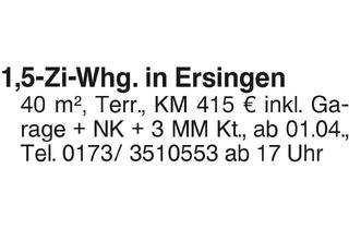 Wohnung mieten in 89155 Erbach, 1,5-Ziimmer in Ersingen