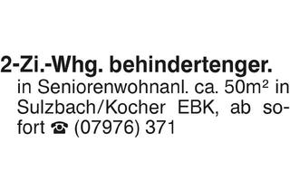 Wohnung mieten in 74429 Sulzbach-Laufen, 2-Zi. Whg