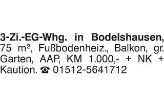 Wohnung mieten in 72411 Bodelshausen, 3-Zi.-EG-Whg. in Bodelshausen