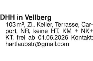 Haus mieten in 74541 Vellberg, DHH in Vellberg