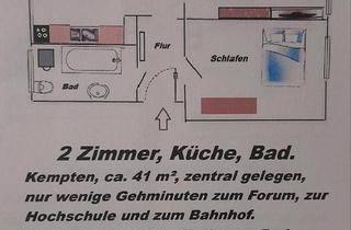 Wohnung kaufen in 87435 Kempten, Kempten (Allgäu) - Kempten 2 Zimmer Küche, Bad, 41 m² Nähe Forum Big Box