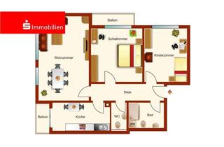 Wohnung kaufen in Herderweg, 63454 Hanau, 3 -Zimmer Wohnung mit Balkon