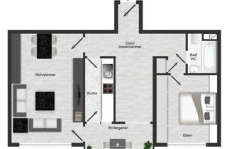 Wohnung mieten in 40597 Benrath, Wohnen mit Komfort in Düsseldorf-Benrath: Helle 2-Zimmer Wohnung mit Balkon im 1. OG