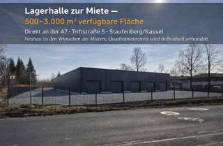 Gewerbeimmobilie mieten in Triftstraße, 34355 Staufenberg, Jetzt Standort sichern: 500–3.000 m² | Neubau nach Mieterwunsch | Hallenfläche in direkter A7-Lage